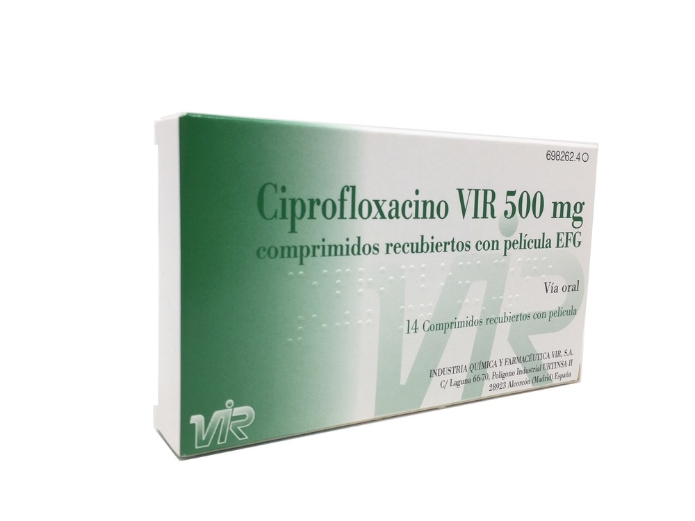 CIPROFLOXACINO VIR 500 mg COMPRIMIDOS REVESTIDOS POR PELÍCULA