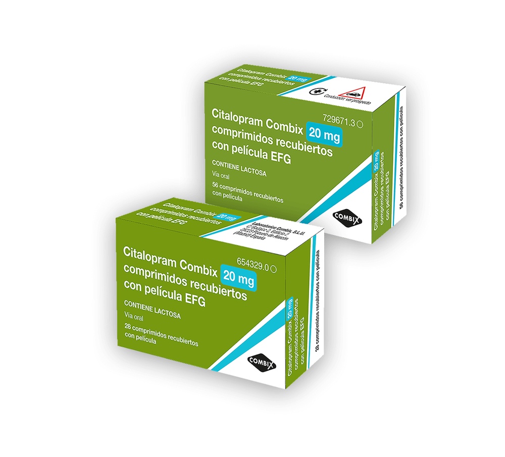 CITALOPRAM COMBIX 20 mg COMPRIMIDOS REVESTIDOS POR PELÍCULA