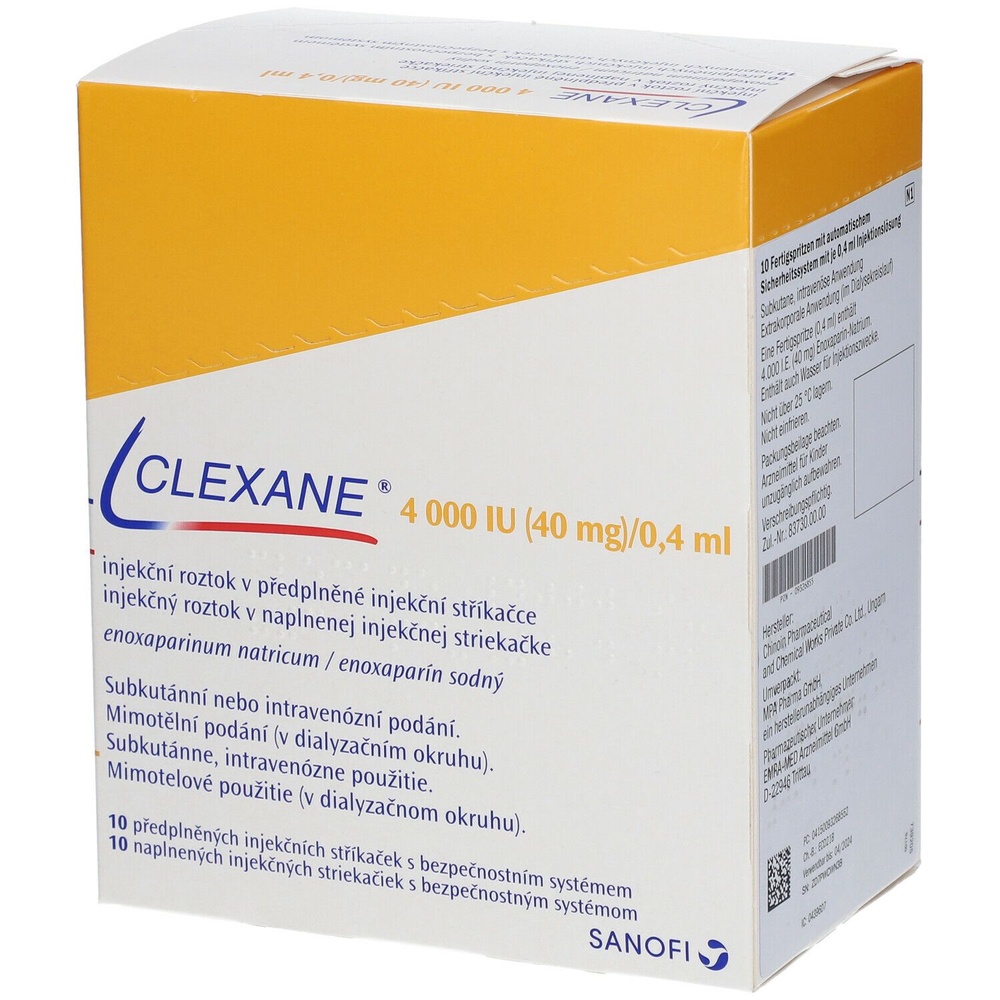 CLEXANE 4.000 UI (40 mg)/0,4 ml SOLUÇÃO INJETÁVEL EM SERINGA PREENCHIDA