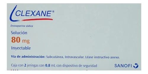 CLEXANE 8.000 UI (80 mg)/0,8 ml SOLUÇÃO INJETÁVEL EM SERINGA PREENCHIDA