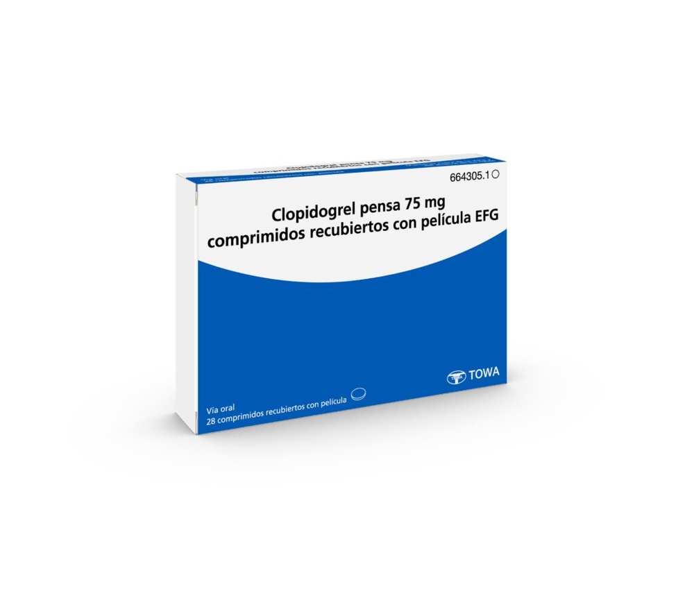 CLOPIDOGREL PENSA 75 mg COMPRIMIDOS REVESTIDOS POR PELÍCULA