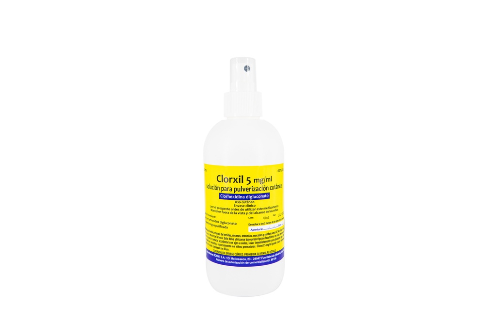 CLORXIL 5 MG/ML SOLUÇÃO PARA PULVERIZAÇÃO CUTÂNEA