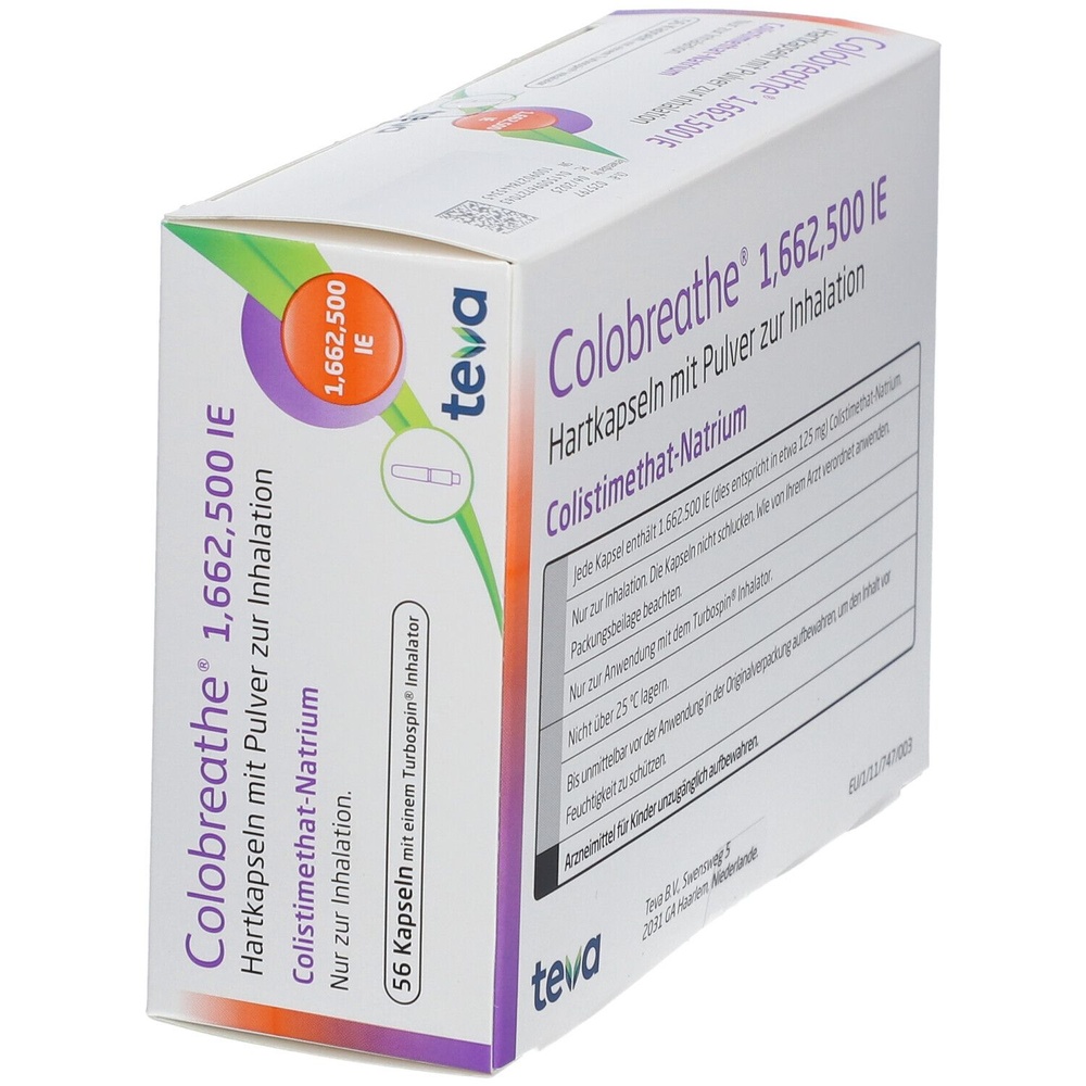 Colobreathe 1.662.500 UI pó para inalação, cápsulas duras