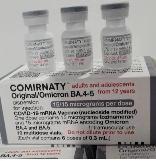 COMIRNATY ORIGINAL/OMICRON BA.4-5 (5/5 MICROGRAMAS)/CONCENTRADO PARA DISPERSÃO INJETÁVEL