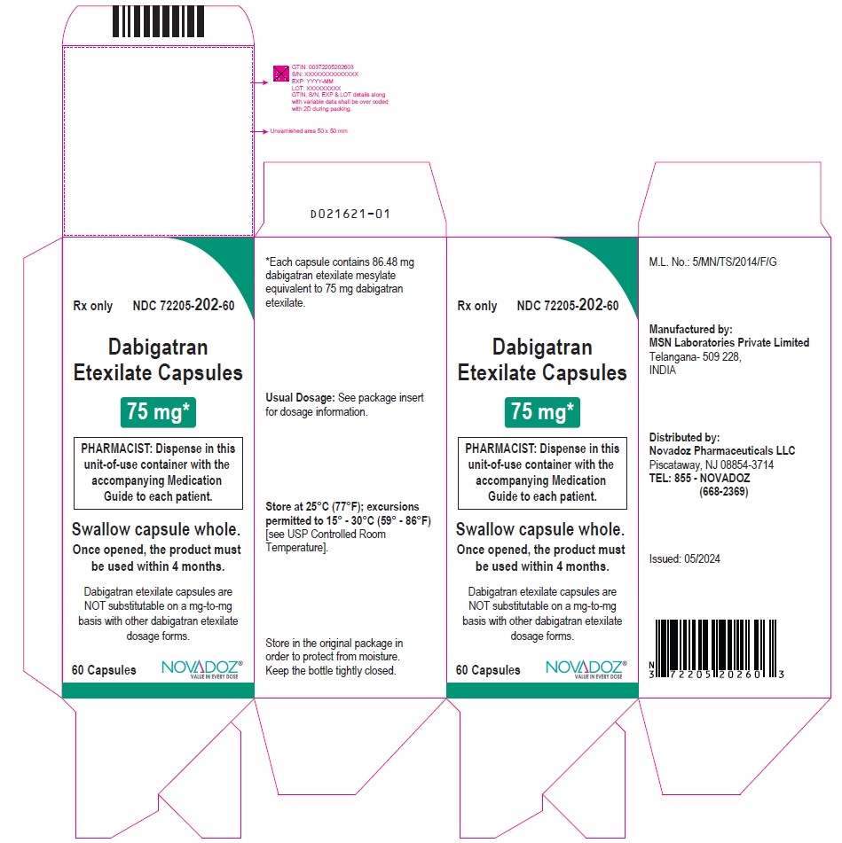 DABIGATRAN ETEXILATO TECNIGEN 75 mg CÁPSULAS DURAS