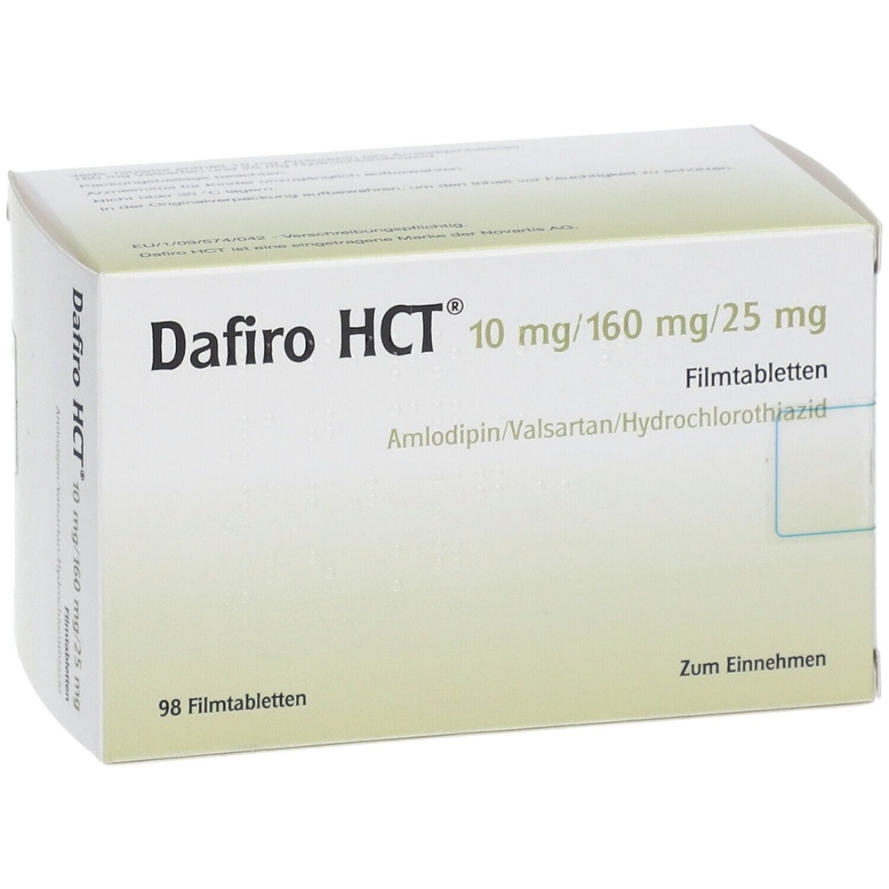 DAFIRO HCT 10 mg/160 mg/25 mg COMPRIMIDOS REVESTIDOS POR PELÍCULA