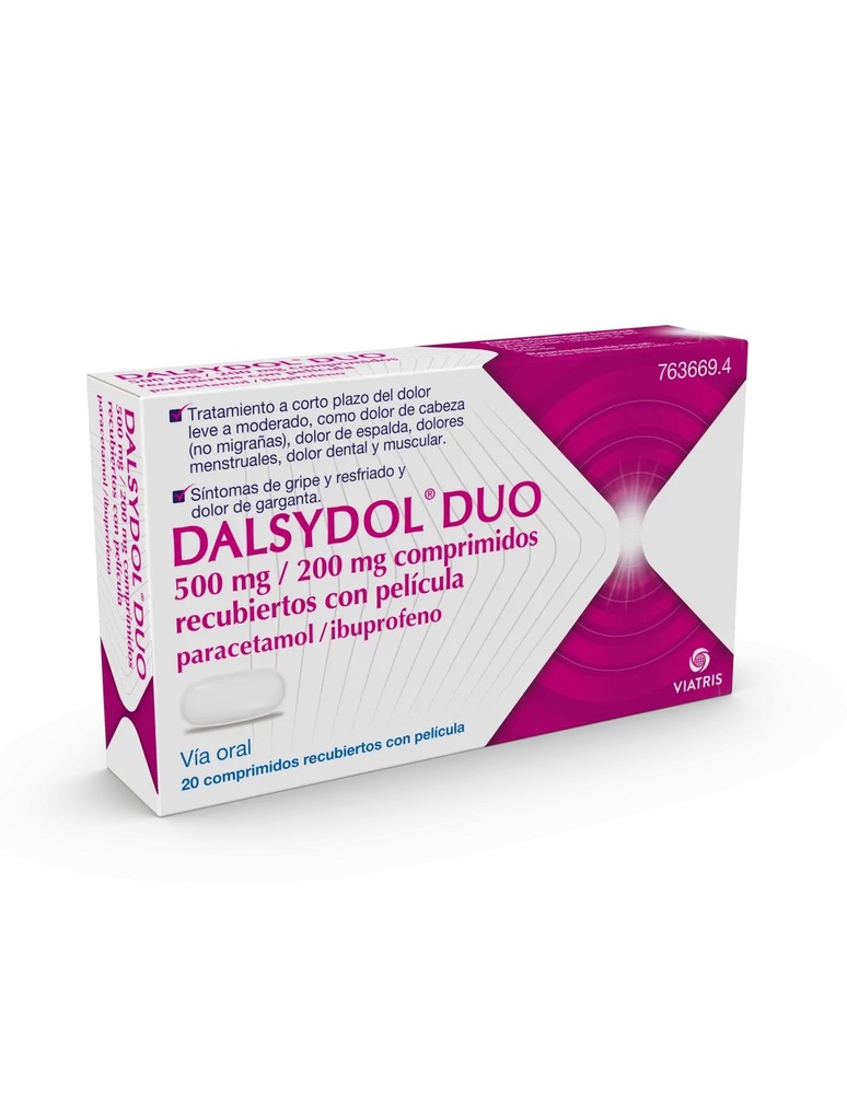 DALSYDOL DUO 500 mg/200 mg COMPRIMIDOS REVESTIDOS POR PELÍCULA