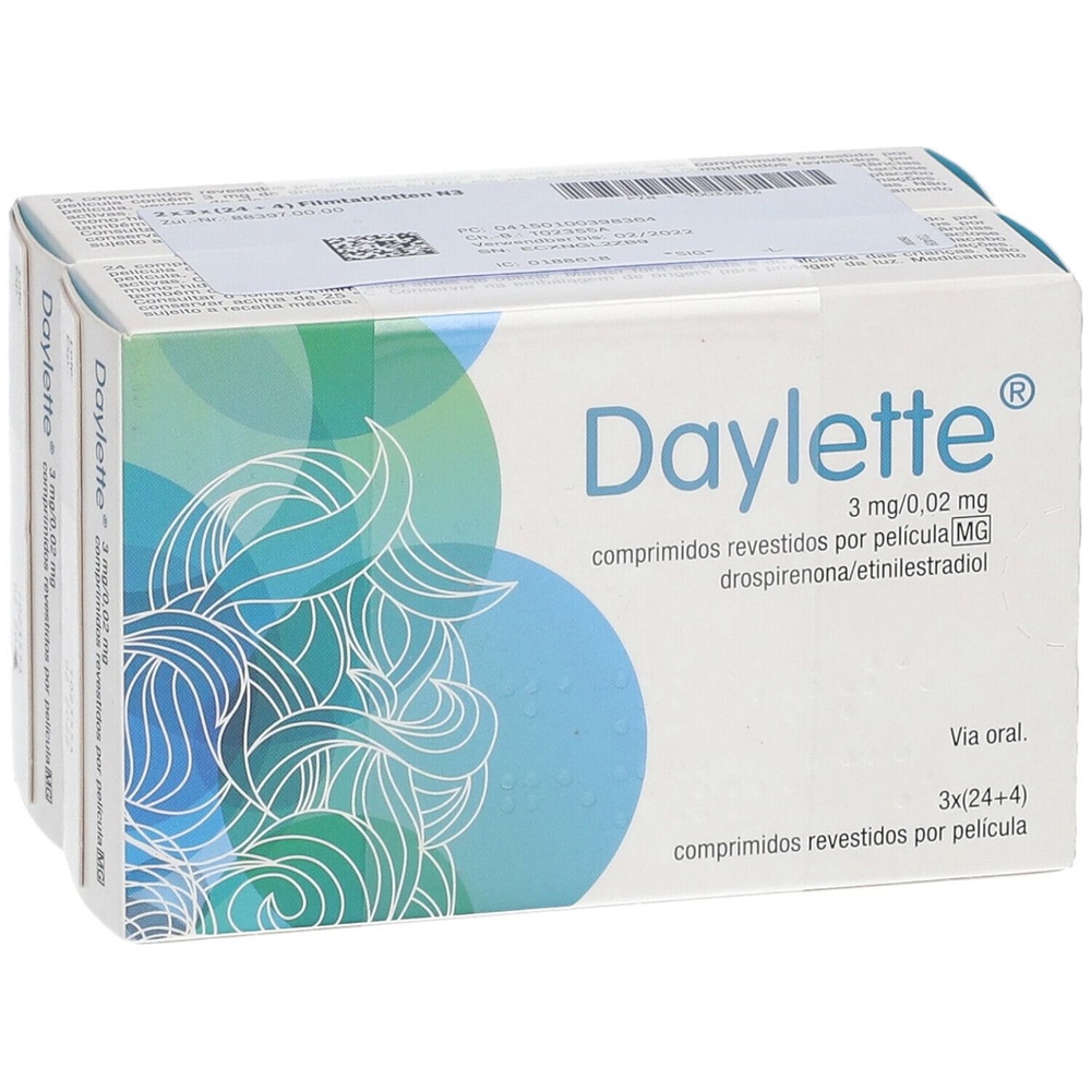 DAYLETTE 3 mg/ 0,02 mg COMPRIMIDOS REVESTIDOS POR PELÍCULA