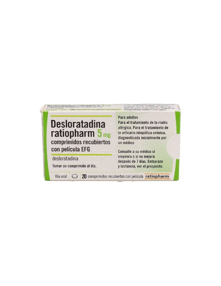 DESLORATADINA RATIOPHARM 5 mg COMPRIMIDOS REVESTIDOS POR PELÍCULA