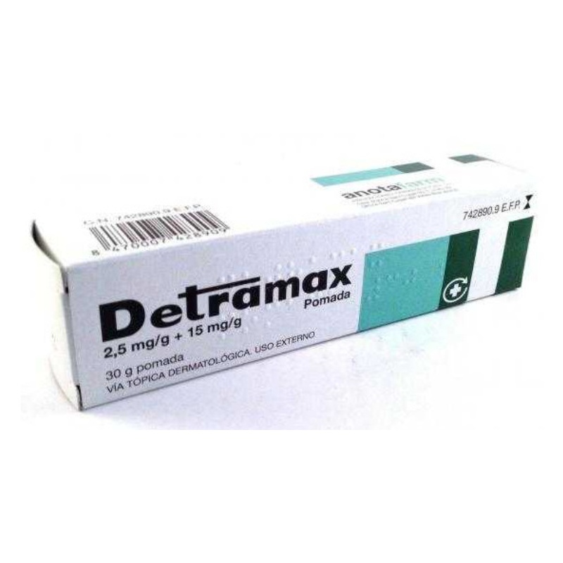 DETRAMAX 2,5 mg/g + 15 mg/g POMADA