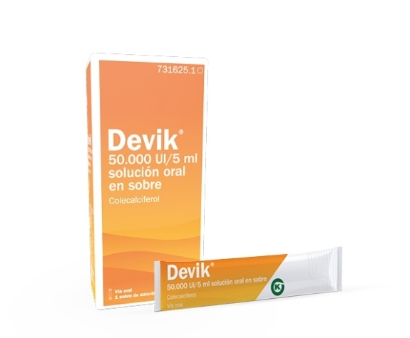 DEVIK 50.000 UI/5 mL SOLUÇÃO ORAL EM SAQUETE