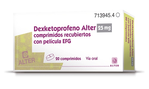 DEXKETOPROFENO ALTER 25 mg COMPRIMIDOS REVESTIDOS POR PELÍCULA