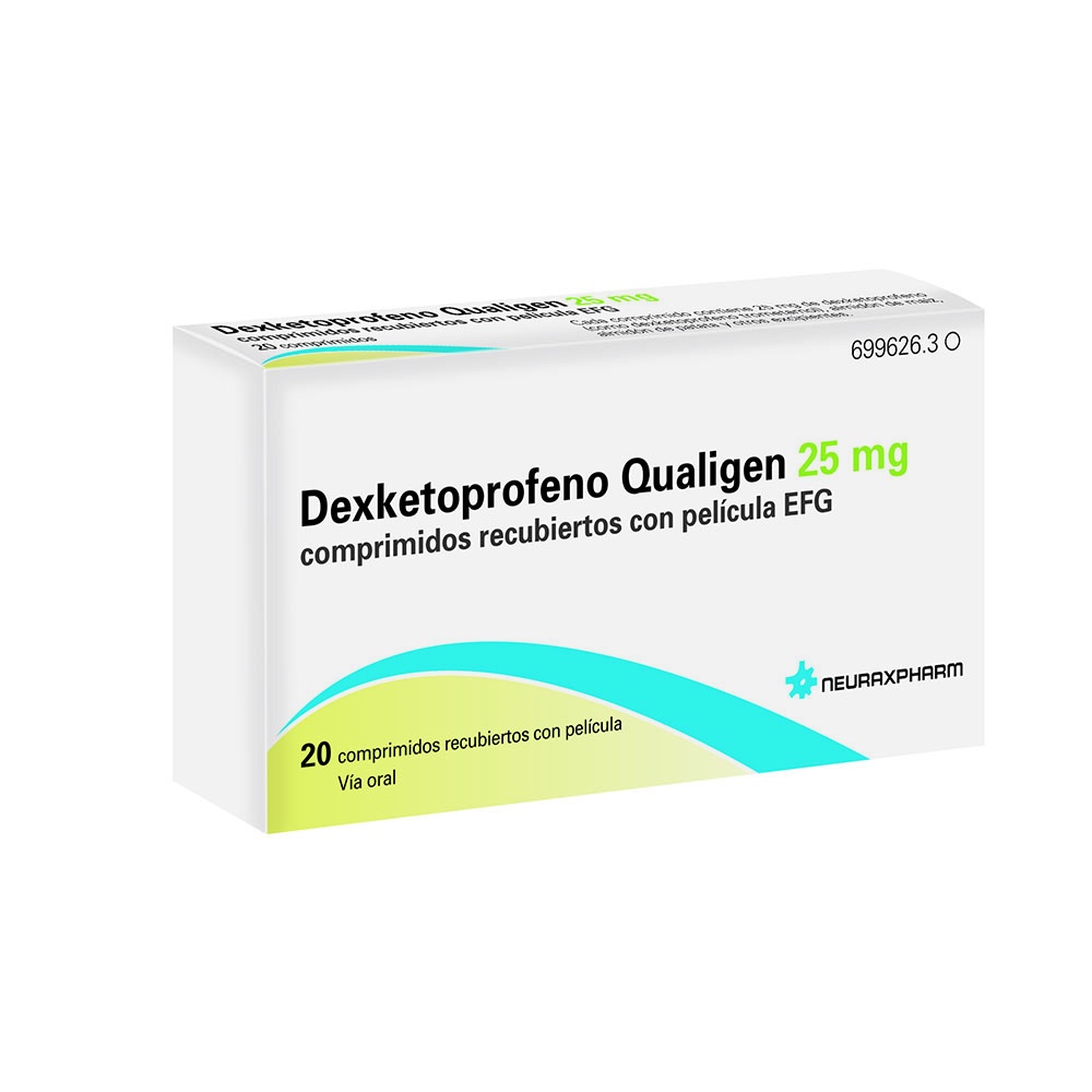 DEXKETOPROFENO QUALIGEN 25 mg COMPRIMIDOS REVESTIDOS POR PELÍCULA