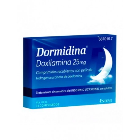 DORMIDINA DOXILAMINA 25 mg COMPRIMIDOS REVESTIDOS POR PELÍCULA