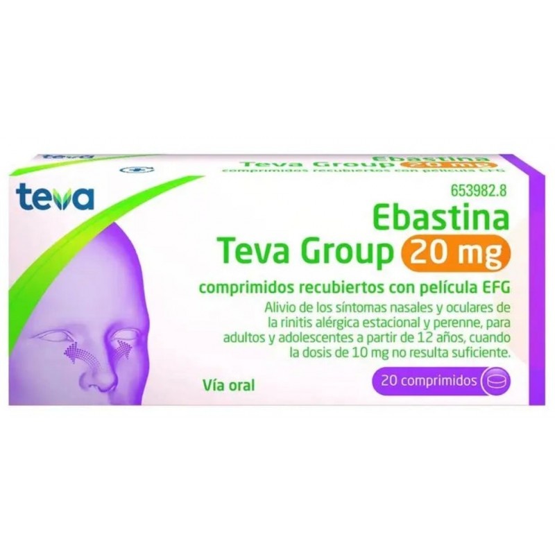 EBASTINA TEVA GROUP 20 mg COMPRIMIDOS REVESTIDOS POR PELÍCULA