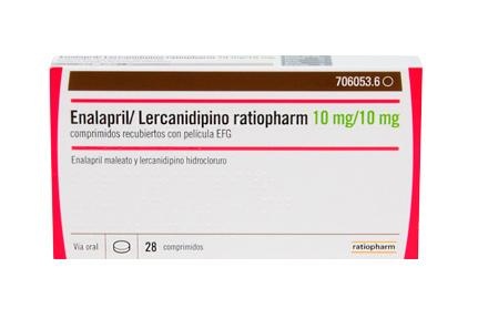 ENALAPRIL/LERCANIDIPINA RATIOPHARM 20 mg/10 mg COMPRIMIDOS REVESTIDOS POR PELÍCULA