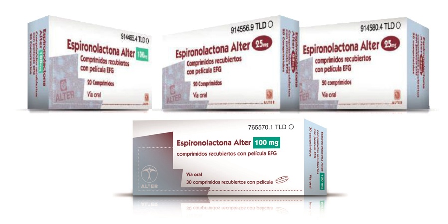 ESPIRONOLACTONA ALTER 100 mg COMPRIMIDOS REVESTIDOS POR PELÍCULA