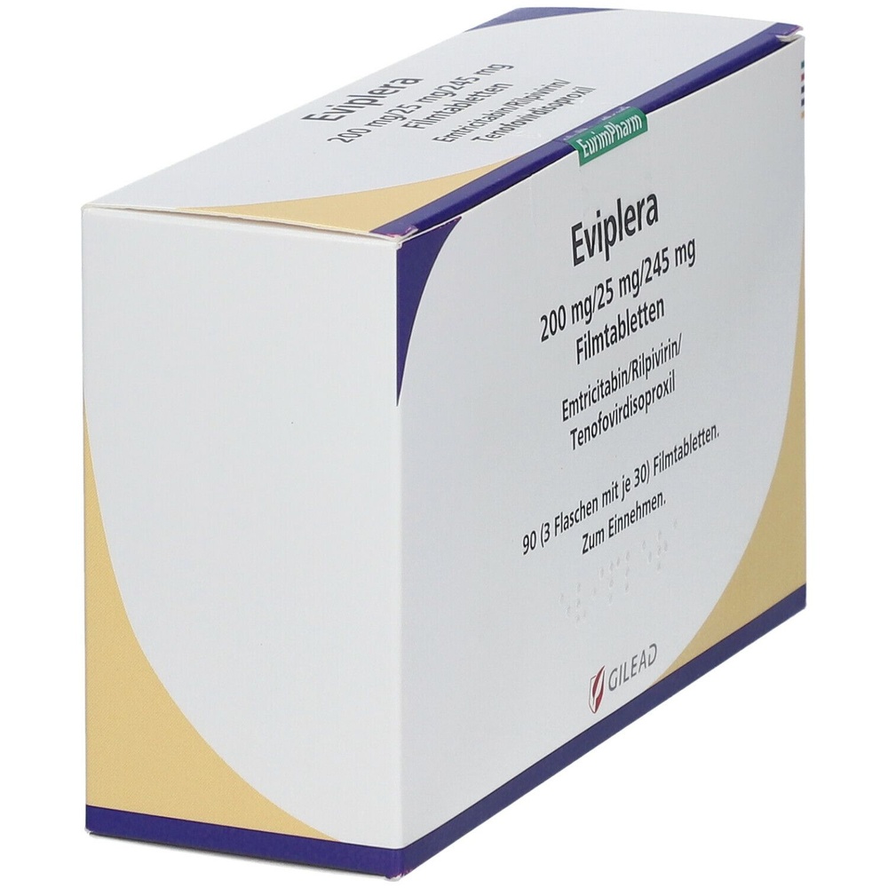 EVIPLERA 200 mg/25 mg/245 mg COMPRIMIDOS REVESTIDOS POR PELÍCULA