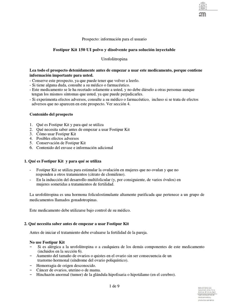 FOSTIPUR 150 UI PÓ E SOLVENTE PARA SOLUÇÃO INJETÁVEL