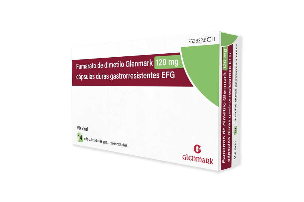 FUMARATO DE DIMETILO GLENMARK 120 mg CÁPSULAS DURAS GASTRORRESISTENTES
