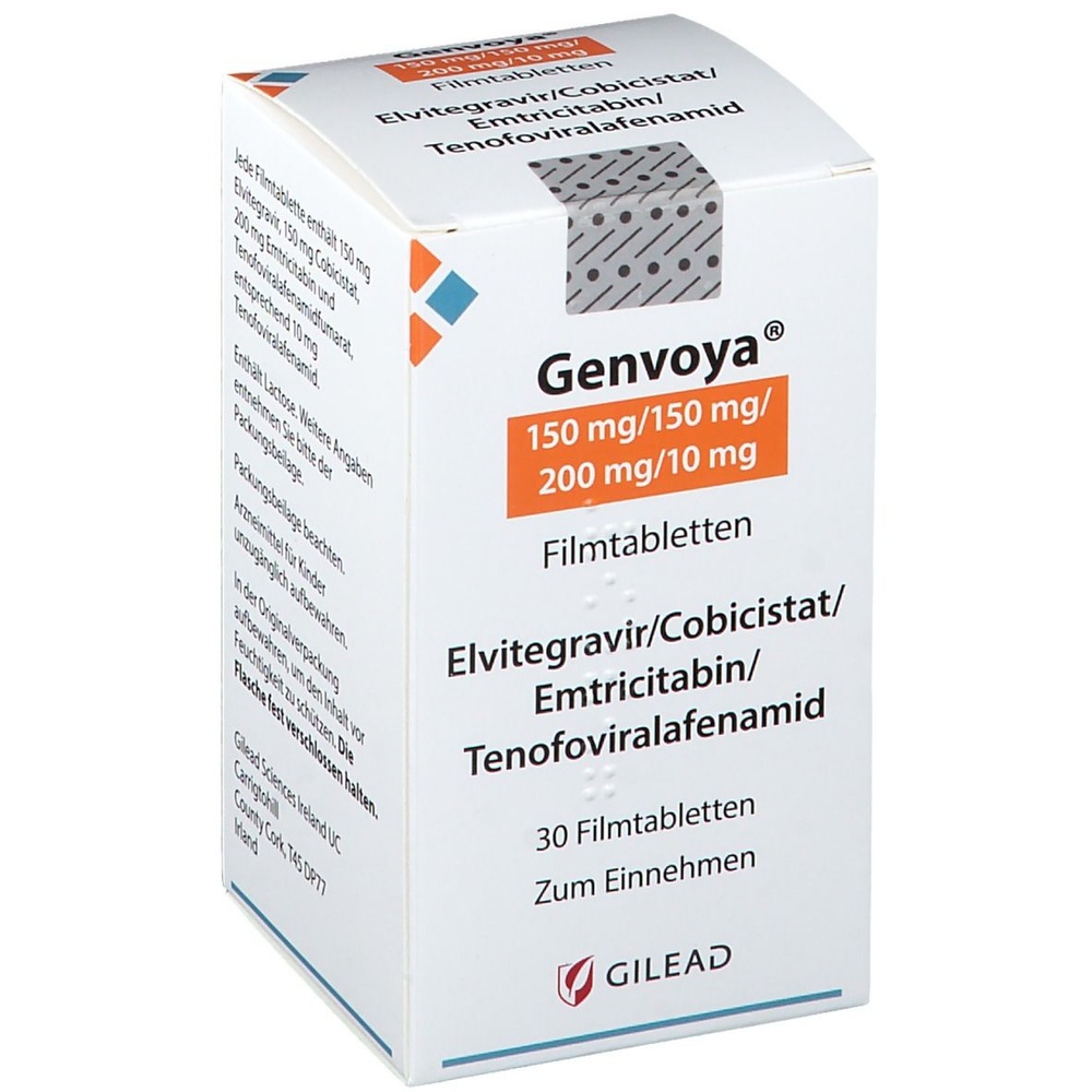 GENVOYA 150mg/150mg/200mg/10mg COMPRIMIDOS REVESTIDOS POR PELÍCULA