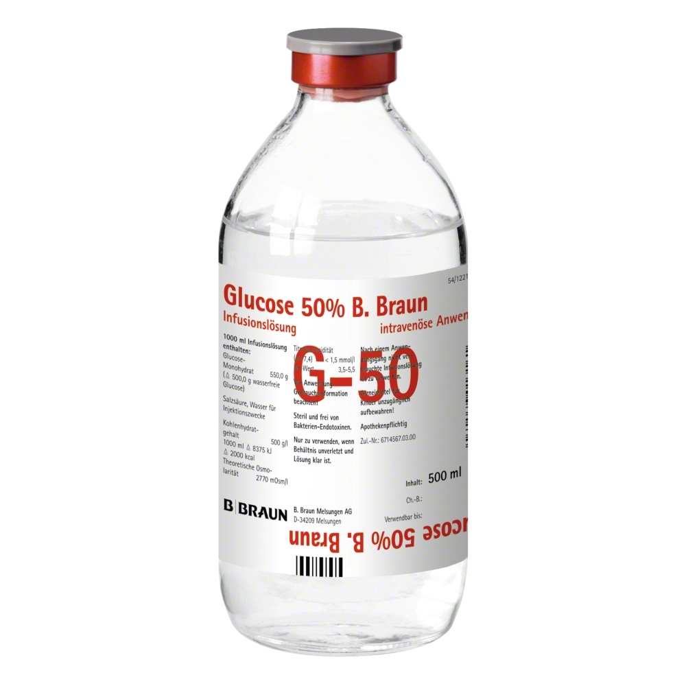 GLUCOSA B.BRAUN 50% SOLUÇÃO PARA PERFUSÃO