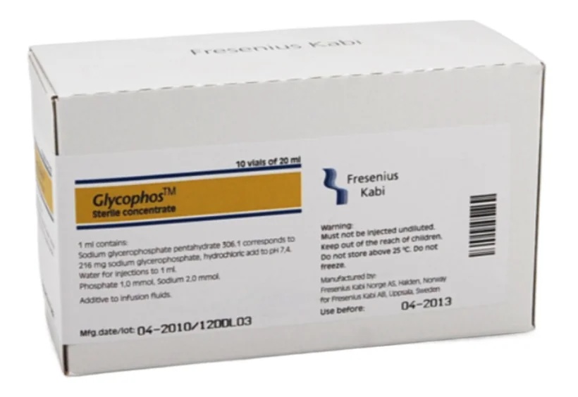 GLYCOPHOS 216 mg/mL CONCENTRADO PARA SOLUÇÃO PARA PERFUSÃO