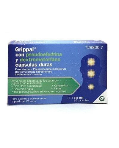 GRIPPAL com Pseudoefedrina e Dextrometorfano Cápsulas Duras