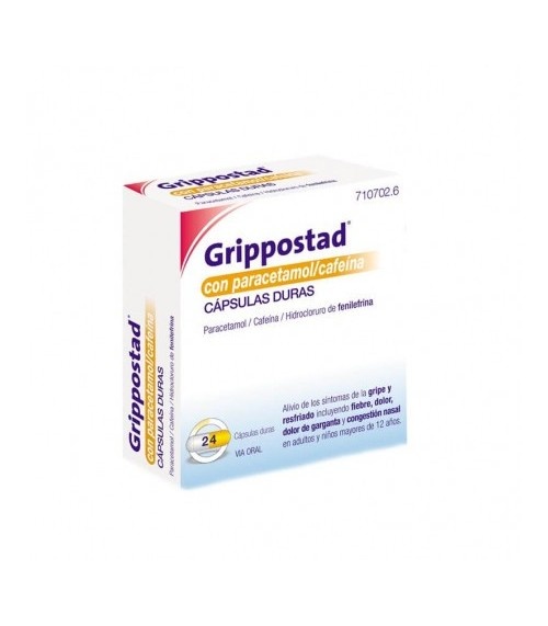 GRIPPOSTAD COM PARACETAMOL/CAFEÍNA CÁPSULAS DURAS