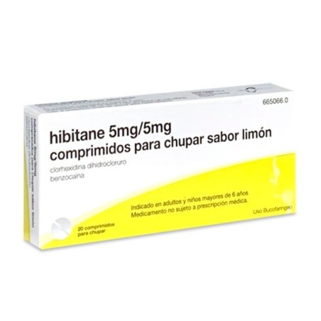 HIBITANE 5 mg/5 mg PASTILHAS PARA CHUPAR SABOR LIMÃO