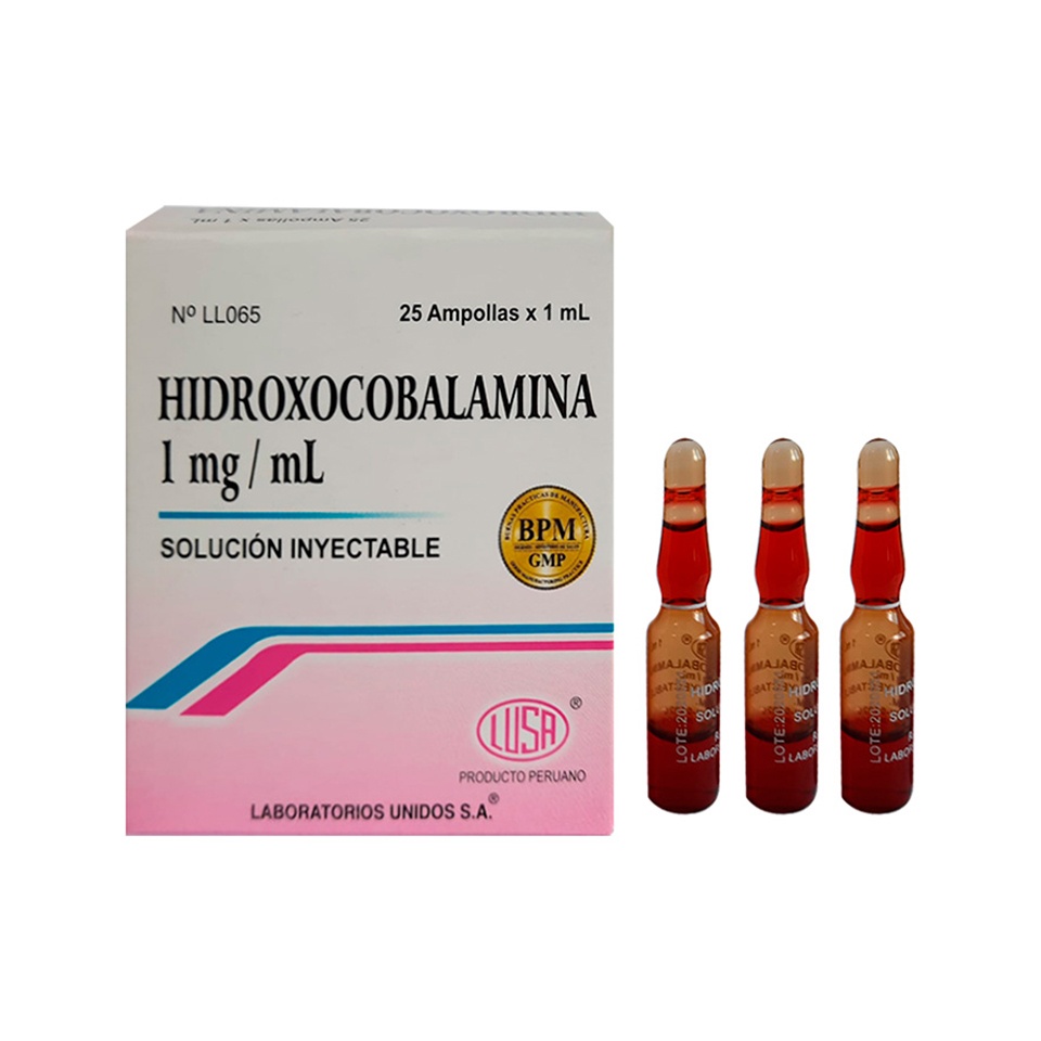 HIDROXOCOBALAMINA BASE 1 mg/ml SOLUÇÃO INJETÁVEL