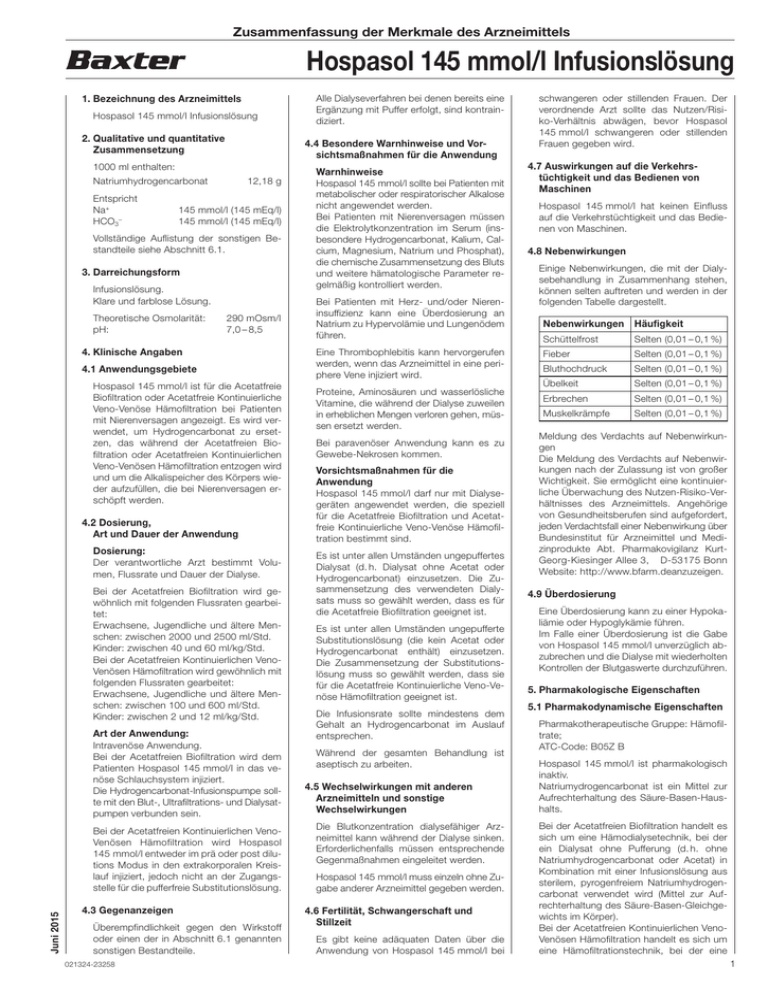 HOSPASOL 145 mmol/L SOLUÇÃO PARA PERFUSÃO