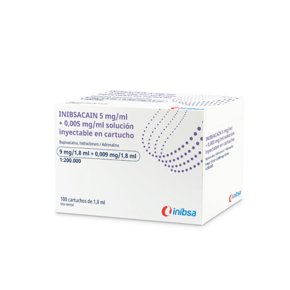 INIBSACAIN 5 mg/mL + 0,005 mg/mL Solução Injetável em Cartucho