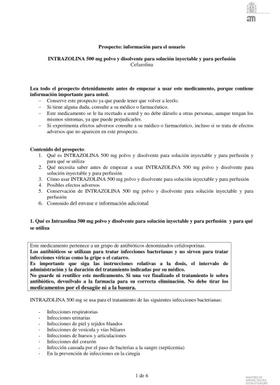 INTRAZOLINA 500 mg PÓ E SOLVENTE PARA SOLUÇÃO INJETÁVEL E PARA PERFUSÃO