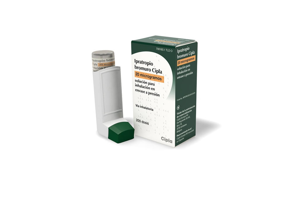 BROMETO DE IPATRÓPIO CIPLA 20 microgramas SOLUÇÃO PARA INALAÇÃO EM RECIPIENTE PRESSURIZADO