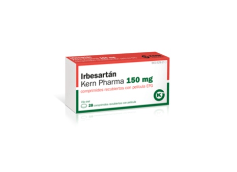 IRBESARTAN KERN PHARMA 150 mg COMPRIMIDOS REVESTIDOS POR PELÍCULA