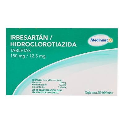 IRBESARTANO/HIDROCLOROTIAZIDA KERN PHARMA 150 mg/12,5 mg COMPRIMIDOS REVESTIDOS POR PELÍCULA