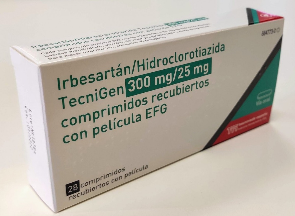 IRBESARTANO/HIDROCLOROTIAZIDA TARBIS 300 mg/25 mg COMPRIMIDOS REVESTIDOS POR PELÍCULA