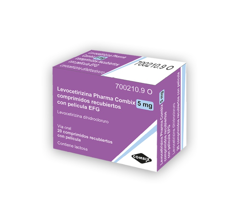 LEVOCETIRIZINA PHARMA COMBIX 5 mg COMPRIMIDOS REVESTIDOS POR PELÍCULA