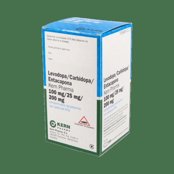 LEVODOPA/CARBIDOPA/ENTACAPONA KERN PHARMA 100 mg/25 mg/200 mg COMPRIMIDOS REVESTIDOS POR PELÍCULA