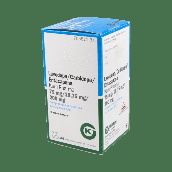 LEVODOPA/CARBIDOPA/ENTACAPONA KERN PHARMA 75 mg / 18,75 mg / 200 mg COMPRIMIDOS REVESTIDOS POR PELÍCULA