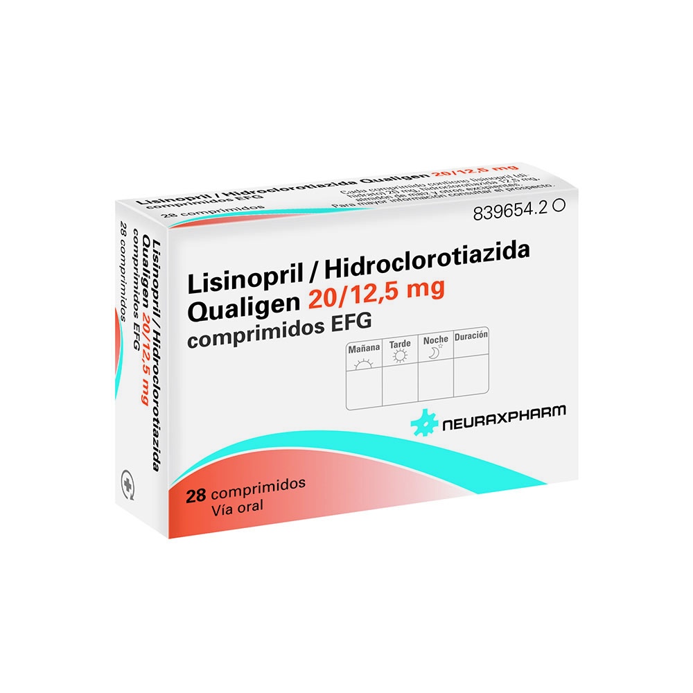 LISINOPRIL/HIDROCLOROTIAZIDA QUALIGEN 20/12,5 mg COMPRIMIDOS