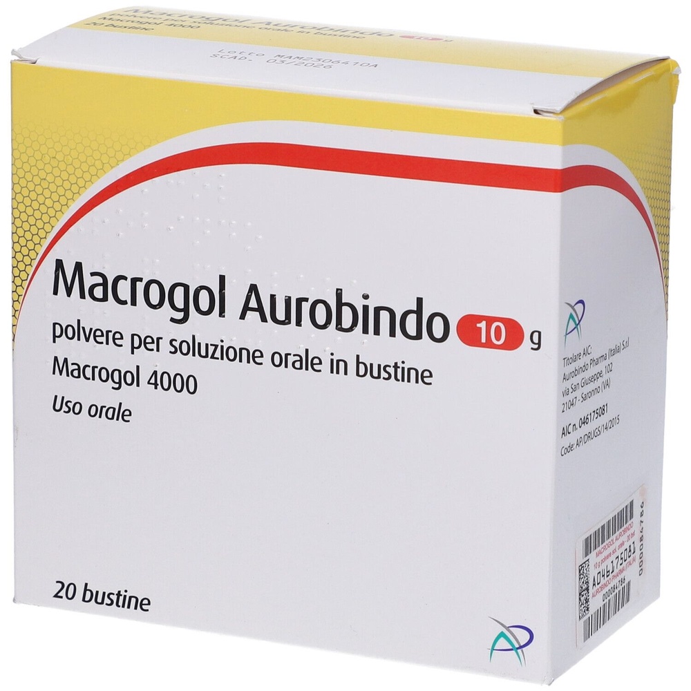 MACROGOL AUROVITAS 10 G PÓ PARA SOLUÇÃO ORAL EM SAQUETE