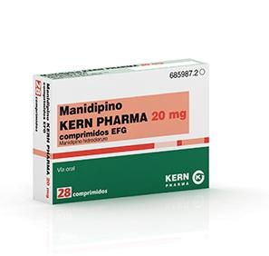 MANIDIPINA KERN PHARMA 20 mg COMPRIMIDOS