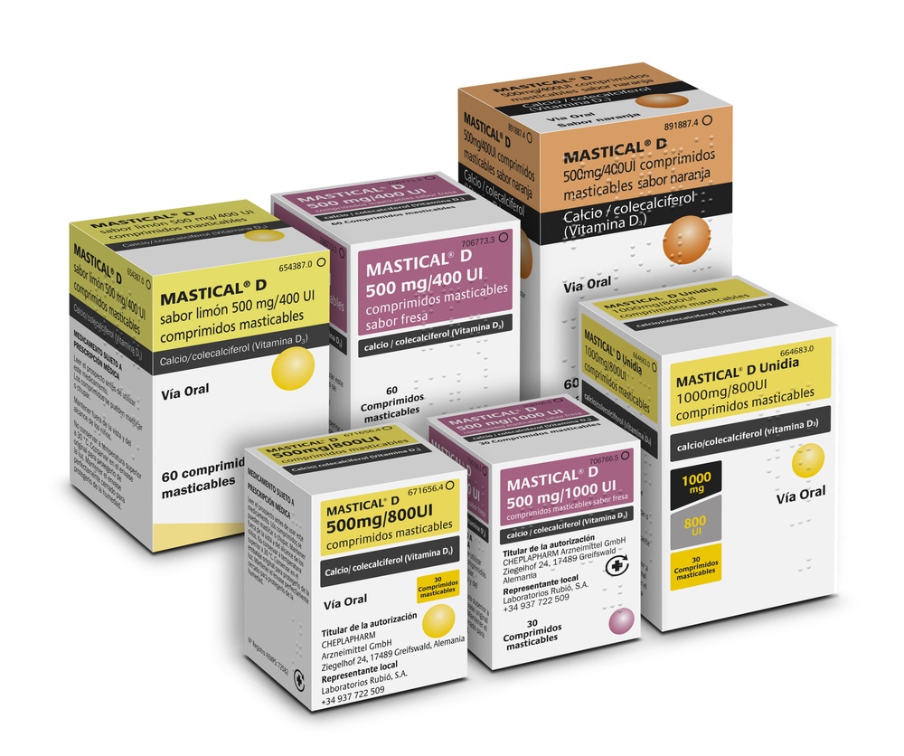 MASTICAL D COM SABOR A LIMÃO 500 mg/400 UI COMPRIMIDOS MASTIGÁVEIS