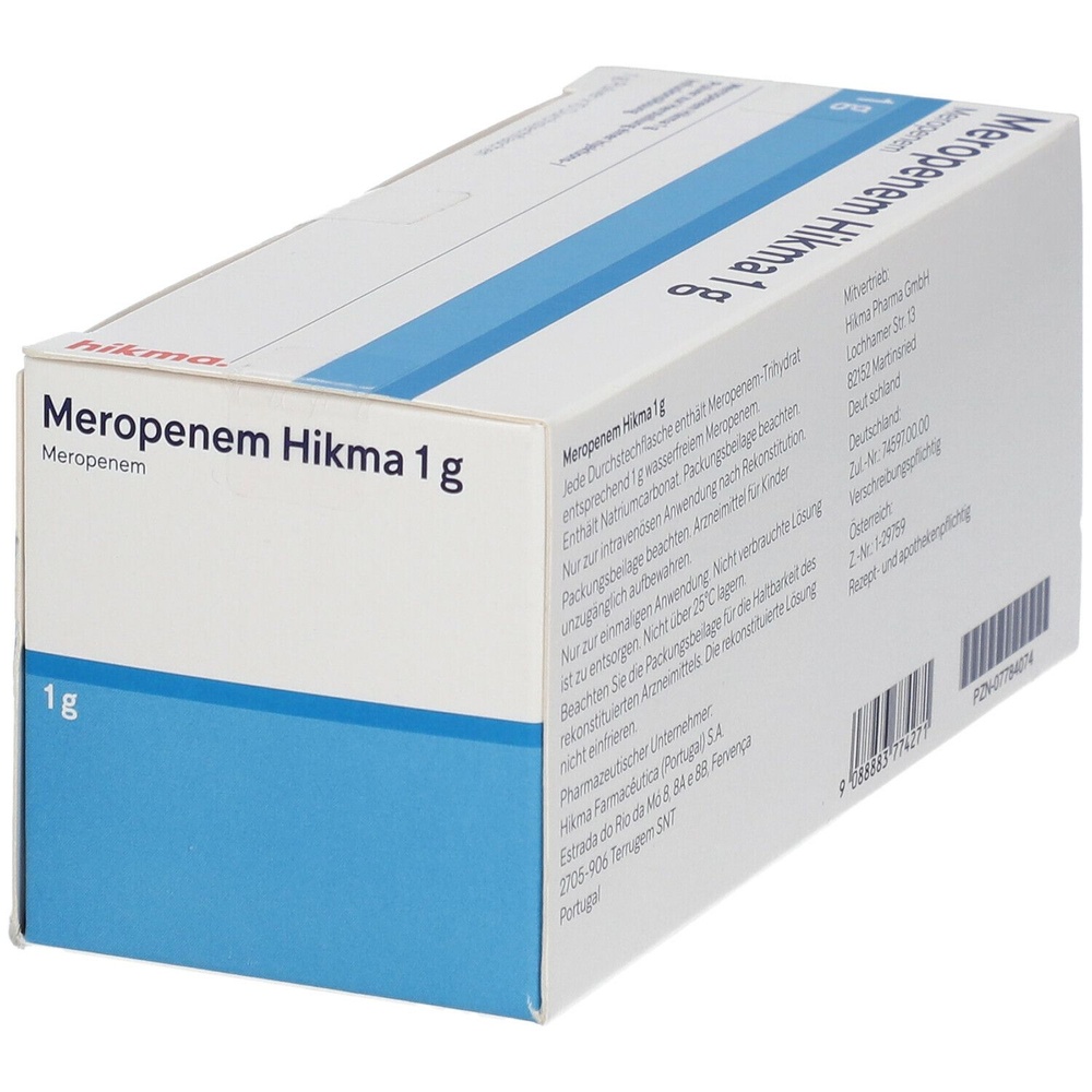 MEROPENEM HIKMA 1 g PÓ PARA SOLUÇÃO INJETÁVEL E PARA PERFUSÃO