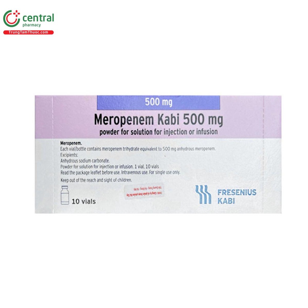 MEROPENEM KABI 500 mg PÓ PARA SOLUÇÃO INJETÁVEL E PARA PERFUSÃO