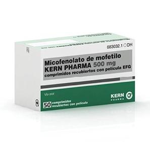 MOFETIL MICOFENOLATO KERN PHARMA 500 mg COMPRIMIDOS REVESTIDOS POR PELÍCULA
