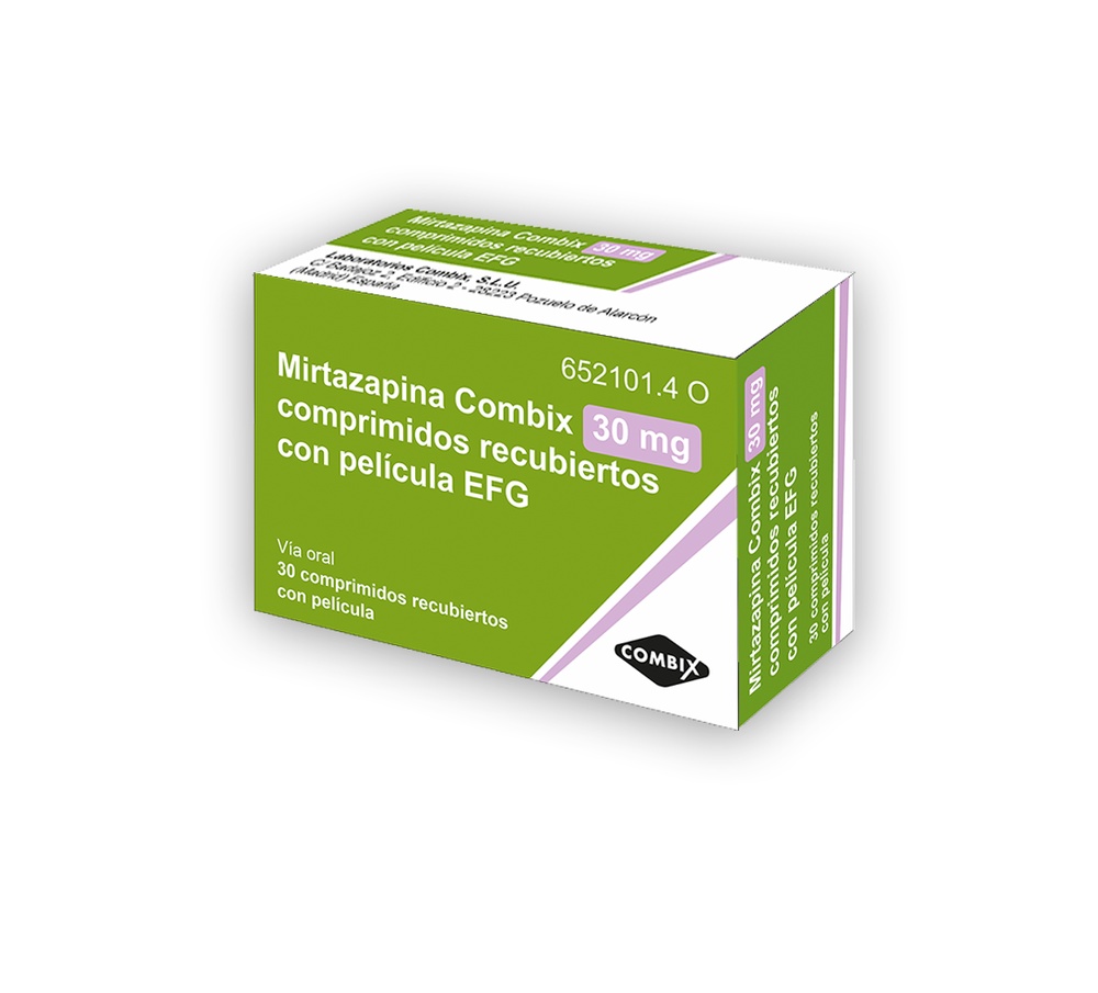 MIRTAZAPINA COMBIX 30 mg COMPRIMIDOS REVESTIDOS POR PELÍCULA