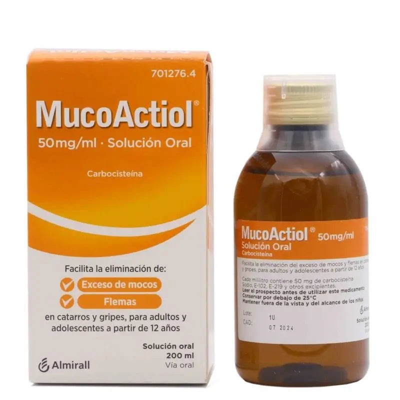 MUCOACTIOL 50 mg/mL SOLUÇÃO ORAL